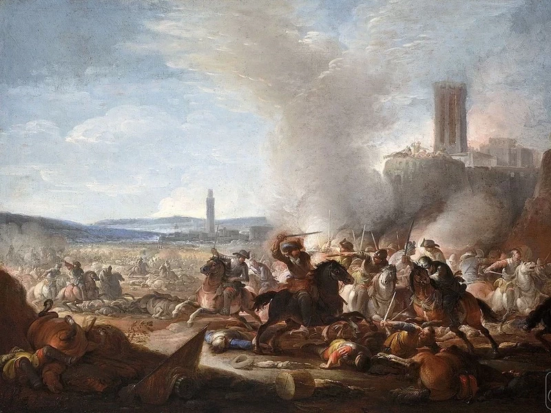 1657-Ilario Giacinto Mercanti detto lo Spolverini - Battaglia con uno scontro di cavalleria - attribuito